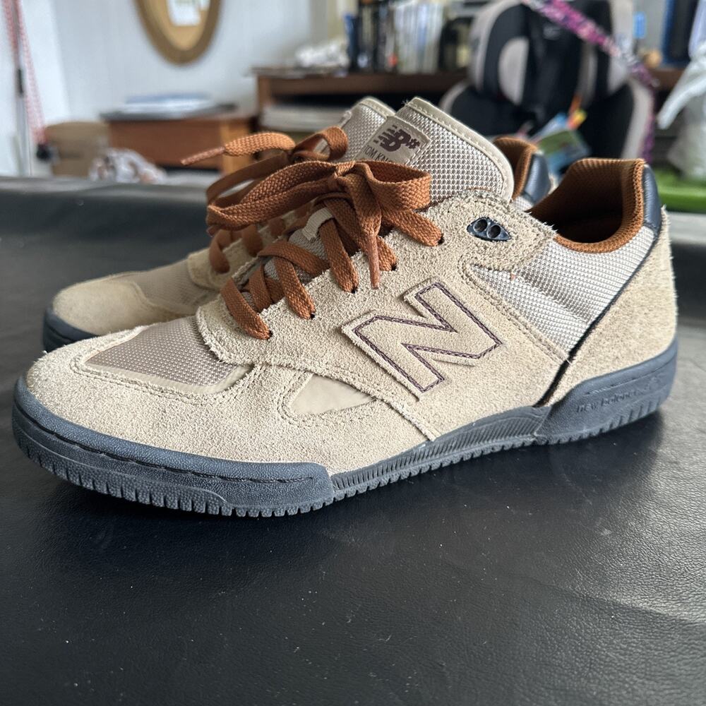 New Balance Numeric # Tom Knox Beige Black Skate Shoes NM600BNT Men's Sz 9.5